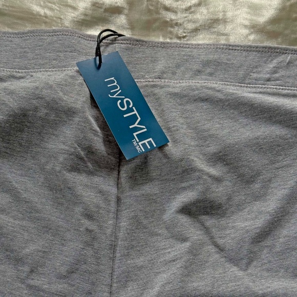 LEGGINGS, STRETCH FABRIC, GREY, SZ 2X, ELASTIC WAIST, SLIM LEGS, MY STYLE, TAGS - Picture 4 of 4